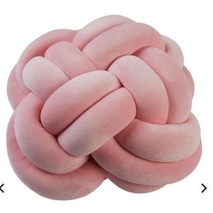 South Steet Loft Knotted Velvet Decorative Pillow - coral pink